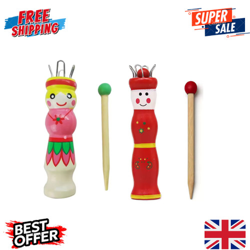 Wood hand knitting doll dolly - wood,