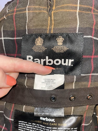 Barbour wax dog coat size - wax, s