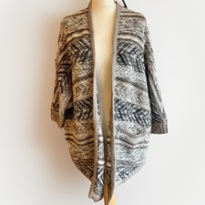 American Eagle Outfitters Aztec Wool Blend Longline Open Cardigan Size Medium