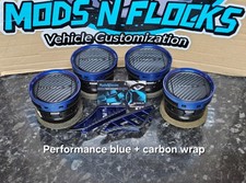 Ford Fiesta Mk6 Facelift 06-08 Dashboard Vents x6 PERFORMANCE BLUE + CARBON WRAP