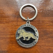 Vintage MGM Grand Las Vegas Lion Metal Keychain Casino Souvenir