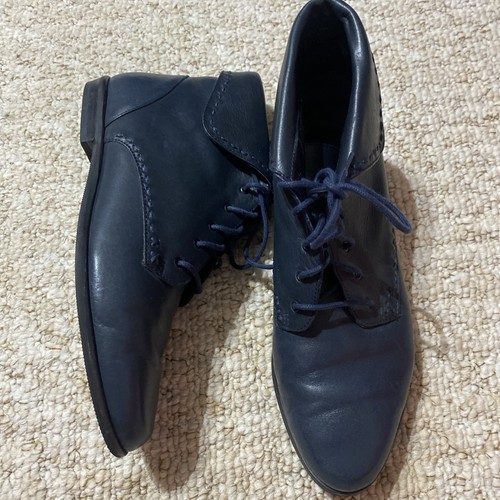 Shoes navy blue leather lace - navy,