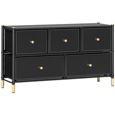 Chest of Drawers Black PU