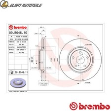 2x BRAKE DISCS 09.B046.11 FOR TOYOTA VERSO/VAN AVENSIS 2AD-FHV/FTV 2.2L 4cyl
