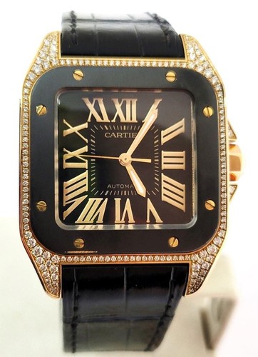 18k rose cartier santos 100 - rose,