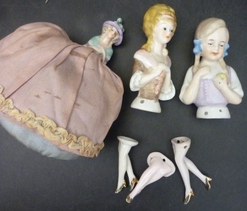 Pin cushion porcelain dolls - cushion,