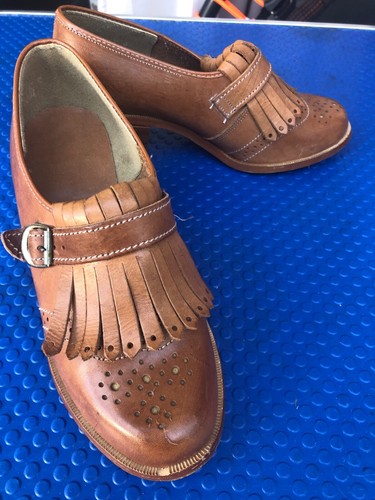 Tan brogues with small - tan,