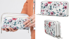 New Ladies Double Zip Wallet Large Purse Card Holder Case Floral Clutch Handbag