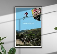 Mountain Bike Red Bull Hardline mtb Illustration Wales biking Posters Prints