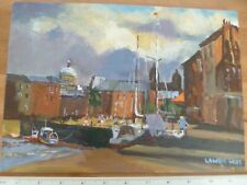 Spring Low Street, Collingham oil on board by Lawrie West local artist