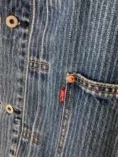 LEVIS Type 1 TRUCKER JACKET size XL  denim Big E  (1930s Style) Cinch Belt.