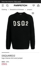 Dsquared 2 Wool Knit Jumper Mens Size M Black Brand New With Tags