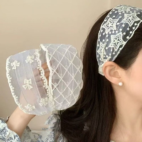 Embroidery white lace bow - embroidery,