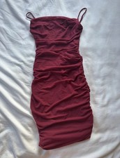 Oh Polly Burgundy Ruched Dress