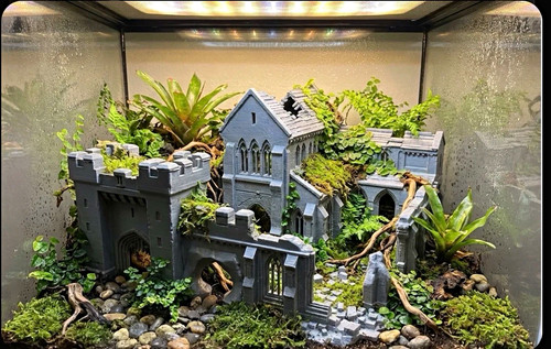 Grey synthetic castle - castle, ruins