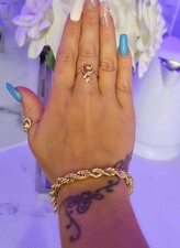 Womens Gold Rope Bracelet 6mm 9ct Gold XP 7.5 Inch Length Ladies Small Wrist 