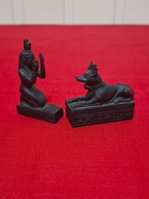 2 x SMALL BLACK RESIN EGYPTIAN