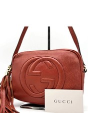 GUCCI Disco Shoulder Bag Camera Bag Soho Leather Orange Crossbody bag Authentic