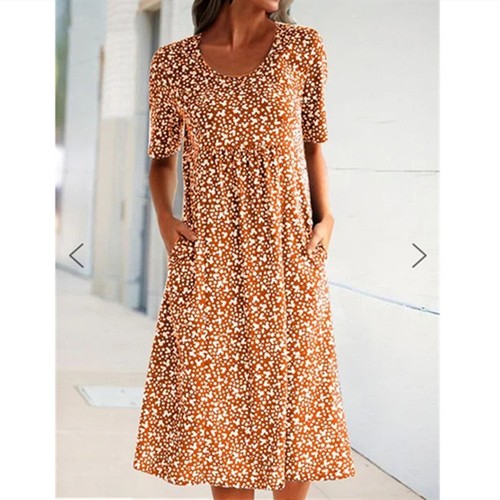 Womens boho floral midi dress - floral,