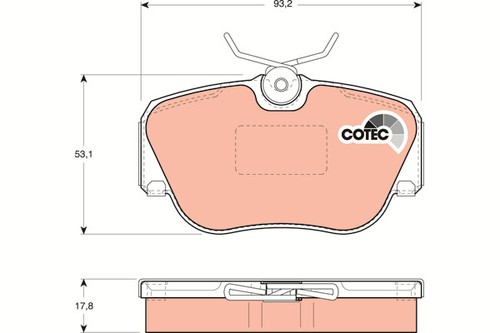 New brake pad - new,
