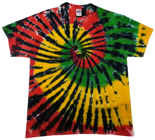 Tie dye shirt rasta spiral - dye, t
