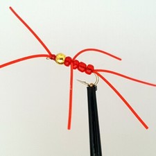 3 x GOLD HEAD RED BEAD APPS