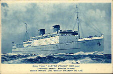 ~1930 Steamer Steamer Ship Engine Vessel ULSTER PRINCE Liverpool Belfast Line
