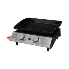 Dellonda DG21 2 Burner Portable Gas Plancha 5kW Hot Plate BBQ Griddle Stainless