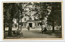 Vintage postcard RPPC Ljungby Stora Hotellet Fran Parken Car & buildings 