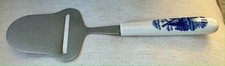 Vintage Elesva Cheese Slicer Stainless Steel Knife/Delft Blue Ceramic Handle