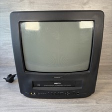 Goodmans TVC 142T 14" CRT Cube TV Built in VHS VCR Retro Gaming Display Working