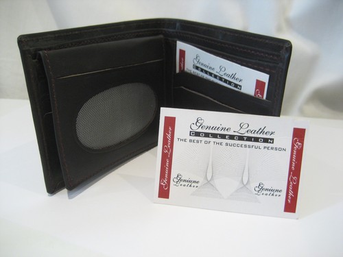 Genuine brown leather wallet - brown,