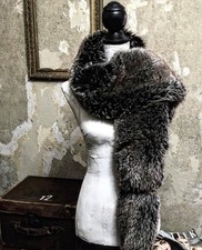 Faux Fur Stole Wrap Scarf Grey