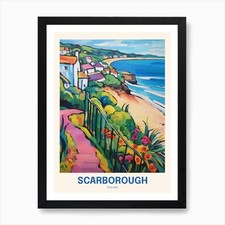 Scarborough England 4 Uk Travel Pos Framed Wall Art Poster Canvas Print Picture