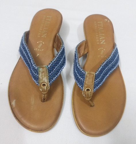Italian shoemakers blue beaded - blue,