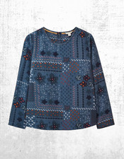 Women’s White Stuff Top Long Sleeve Piper Floral Long Sleeve Blue Multi