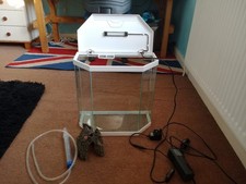 Fish Tank With LED Lights And Filter + Accessories