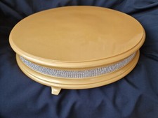 Large Round Gold Diamante Wedding Cake Base Stand -Rare - originally from USA