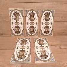 Vintage Victorian Decorative Tiles Floral Urns Made in England Set of 10