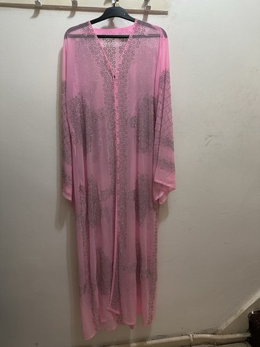 Pink jewelled abaya dubai - pink,
