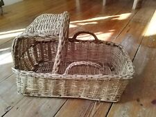 Beautiful woven vintage dolls carry cot