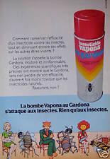 1974 ADVERTISEMENT LA BOMB VAPONA AU GARDONA S'ATTACK AUX INSECTS - ADVERTISING