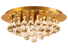 Modern Round Ceiling Chandelier Light Crystal Droplets GOLD STX50019-4G0 