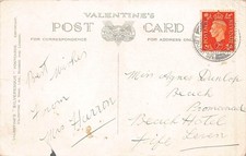 FAMILY HISTORY - POSTCARD - Miss DUNLOP - FIFE LEVEN BEACH HOTEL BEACH PROMENADE