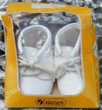 Vintage Delamare Walt Disney's Bambi Baby Shoes White Children's Size 1 Boxed*
