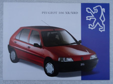 PEUGEOT 106 XR/XRD Brochure 1994: 1.1 & 1.4D. 5-Door Hatchback. Specifications.