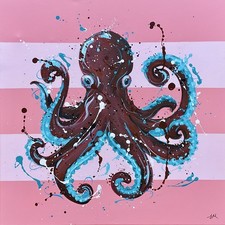 Octopus On Pink Stripe