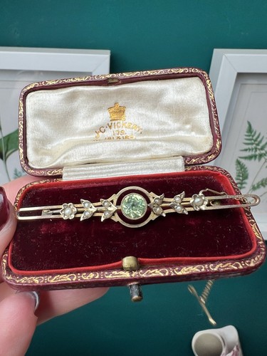 Antique 9ct gold peridot and - antique,