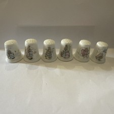 Beatrix Potter Thimbles By Wedgwood - 6 Ceramic Thimble Collection - bone China 