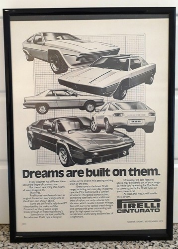 Framed original classic car - classic, ad